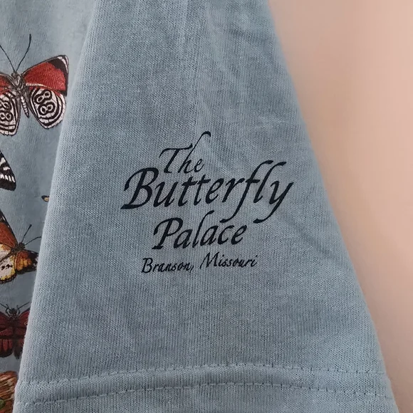 Gildan Light Blue Kids T-Shirt with Butterfly Design - Picture 3 of 4